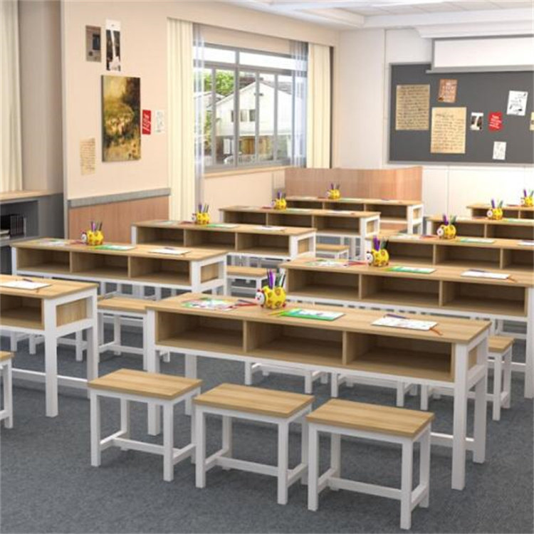 青龙学校课桌椅折叠实木书法桌