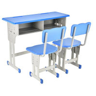 峄城单人课桌椅折叠国学教室桌椅