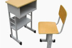 商州單人課桌椅折疊橡木國學桌