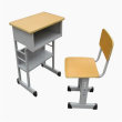 蚌山单人课桌椅折叠橡木国学桌