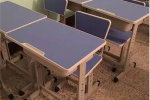 井陘礦美術課桌椅折疊橡木國學桌