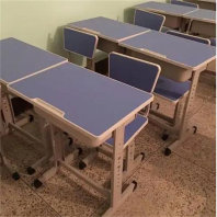青阳单人课桌椅折叠实木书法桌