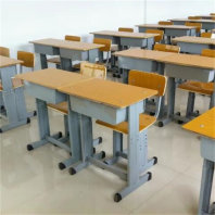 金州升降课桌椅折叠橡木国学桌