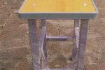 岐山单人课桌椅折叠实木书法桌