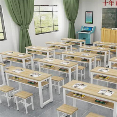 迎泽单人课桌椅折叠实木书法桌