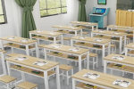 津南教室课桌椅折叠实木书法桌