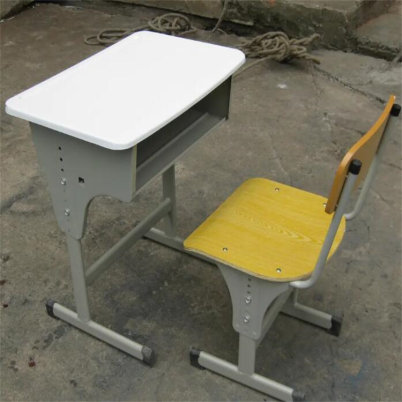 明光单人课桌椅折叠实木书法桌