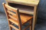 新河双人课桌椅折叠教室国学桌