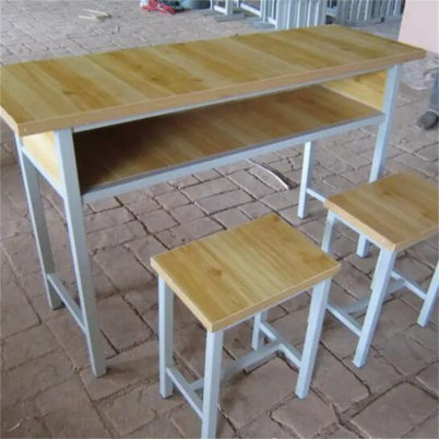 青龙单人课桌椅折叠实木书法桌