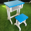 五原升降课桌椅折叠实木书法桌