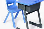 齊河單人課桌椅折疊實木書法桌