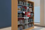 钦北图书馆书架木纹转印书架可组装铁皮柜