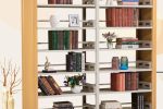 西塞山图书馆书架木纹转印书架可组装铁皮柜
