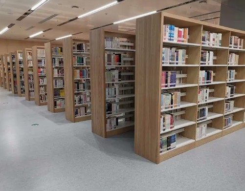 东平图书馆书架木护板书架可组装铁皮柜