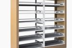 遵化双面钢制书架木护板书架可组装铁皮柜