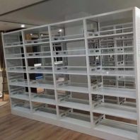 汝城图书馆书架木纹转印书架可组装铁皮柜