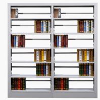 调兵山图书馆书架木护板书架可组装铁皮柜