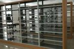 双江图书馆书架木纹转印书架可组装铁皮柜