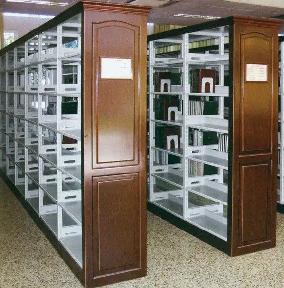龙口图书馆书架木护板书架可组装铁皮柜