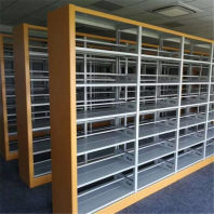岚县阅览室期刊架木纹转印书架可组装铁皮柜